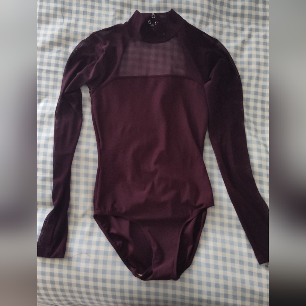 Eleve Leotard Mesh Long Sleeves